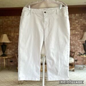 Beach Time Capri Jeans White Cropped 14 Stretch Resort Vacation Trip Everyday